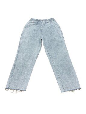 Vintage 1990s Cascade Blues Pinstripe Denim Pants Blue White Striped